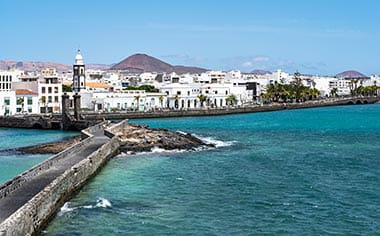 View towards Arrecife from Castillo de San Gabriel Lanzarote, Canary Islands